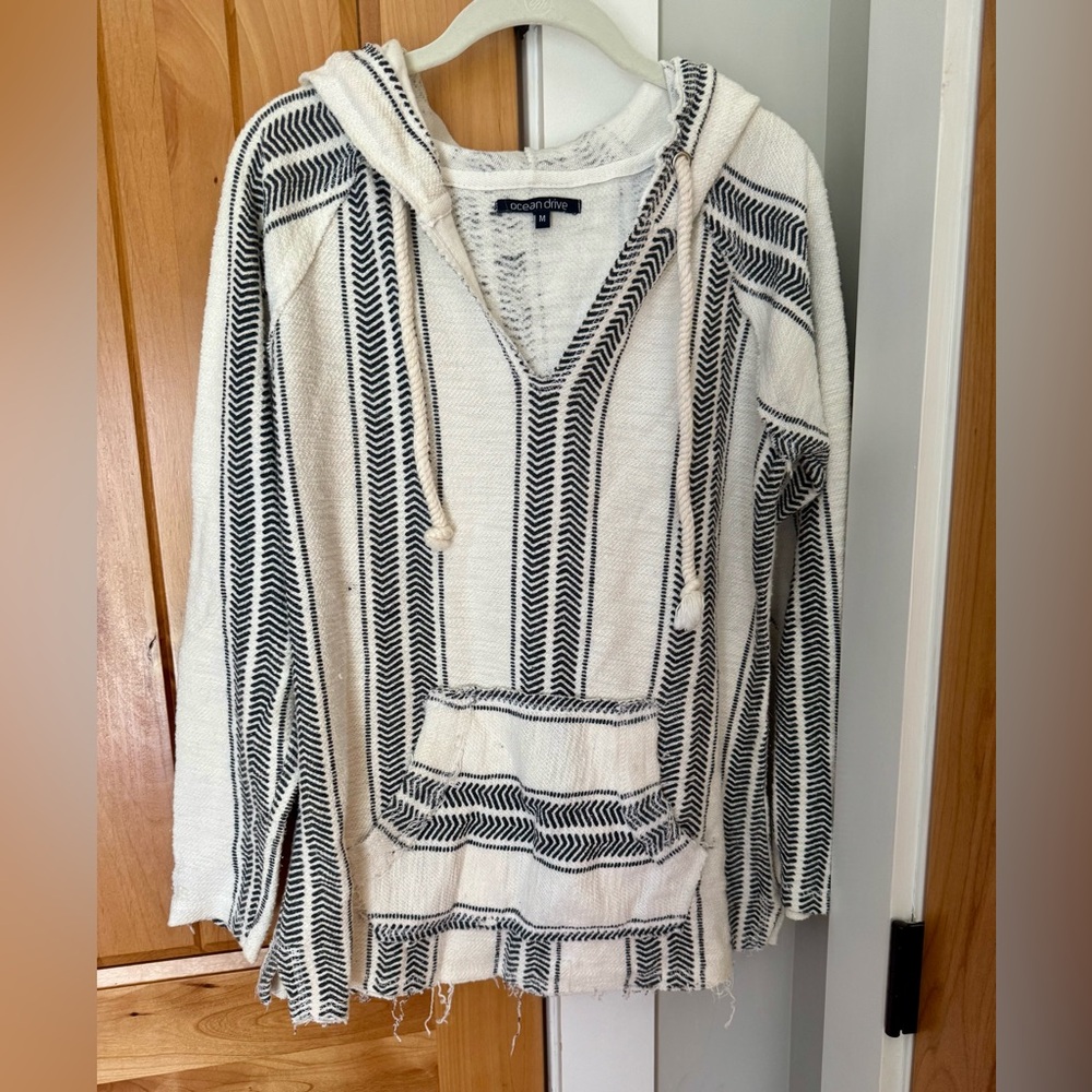 Ocean Drive lightweight boho hoodie. Festival. Beach.